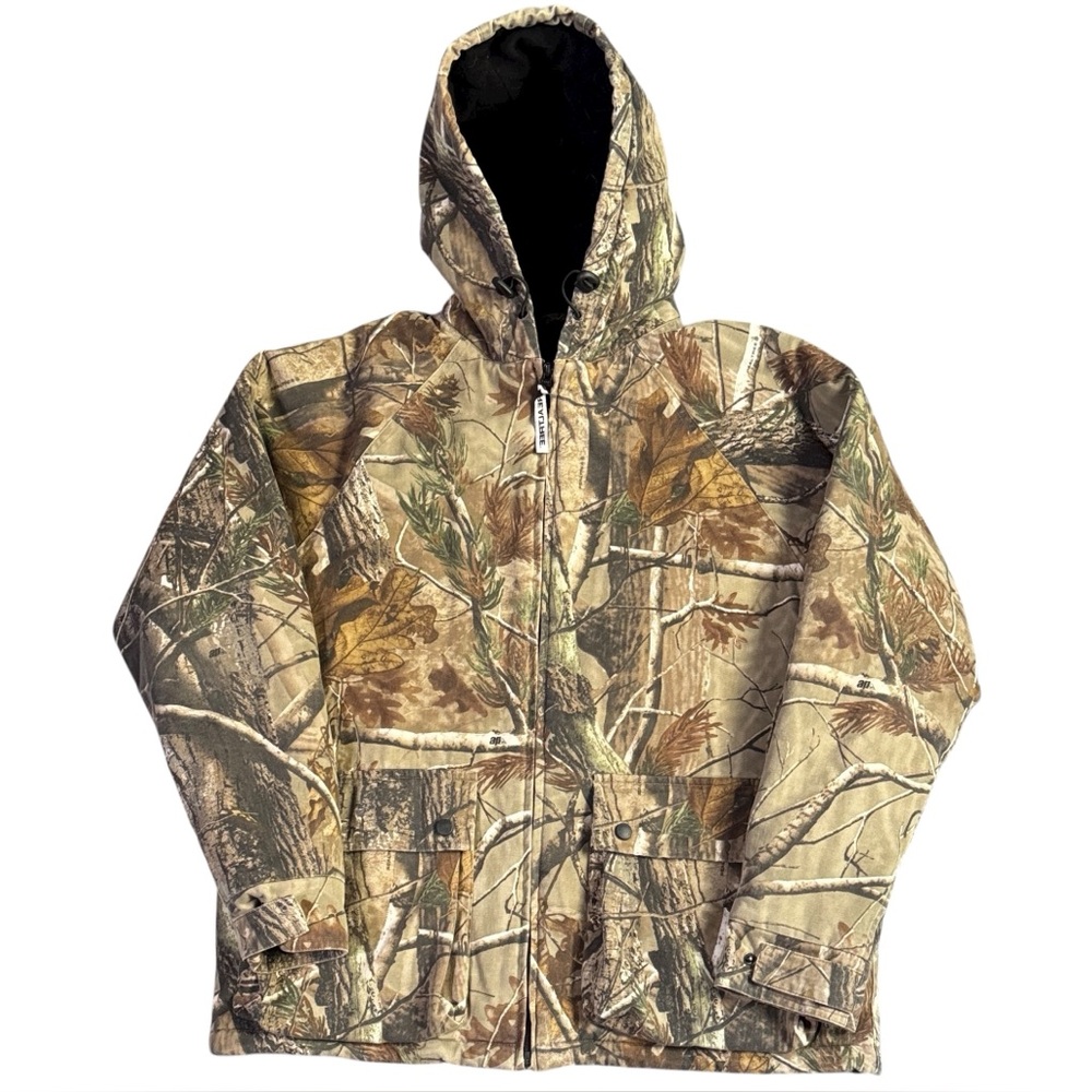 RealTree Camouflage AP Print Quilted Fleece Hunting Jacket Men’s Medium